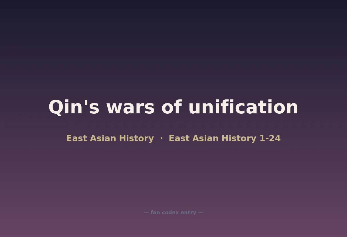 Qin's wars of unification
